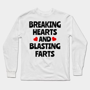 Breaking hearts and blasting farts funny babygrow onesie Long Sleeve T-Shirt